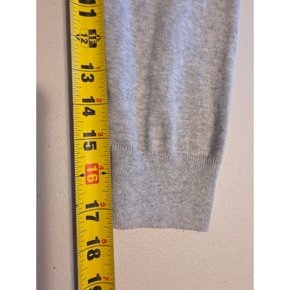 Nautica Quarter Zip Sweater Mens Medium Gray Knit Pullover Classic Preppy Logo - Picture 6 of 7
